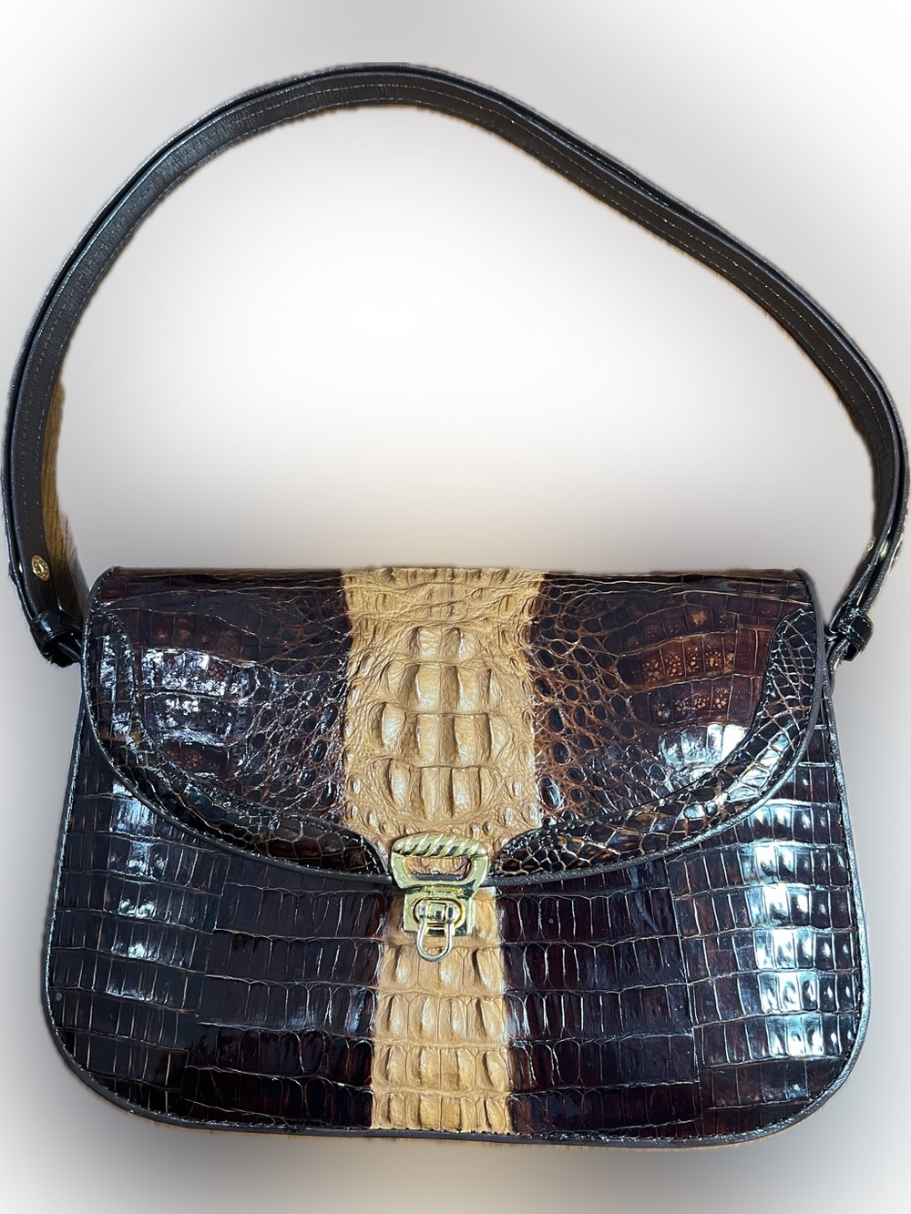 Vintage Genuine Crocodile Skin Shoulder Bag